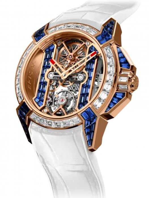 Jacob & Co EX820.43.AA.AA.ABARA EPIC X BAGUETTE ROSE GOLD - BLUE SAPPHIRE replica watch